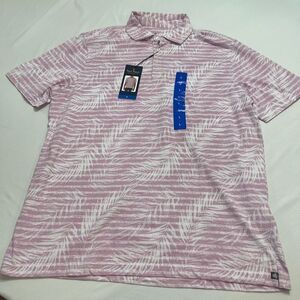 NWT Nat Nast Purple Palm Short Sleeve Polo Shirt Size Large New